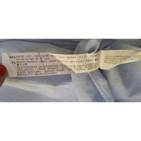 ZARA Basic Collection Boho Bell Sleeves Festival Semi Cropped Top Blouse M - Picture 8 of 8